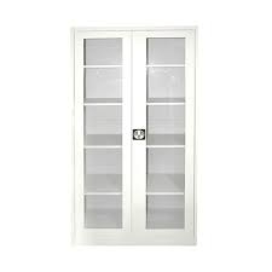 LEMARI BESI 2 PINTU SLIDING KACA