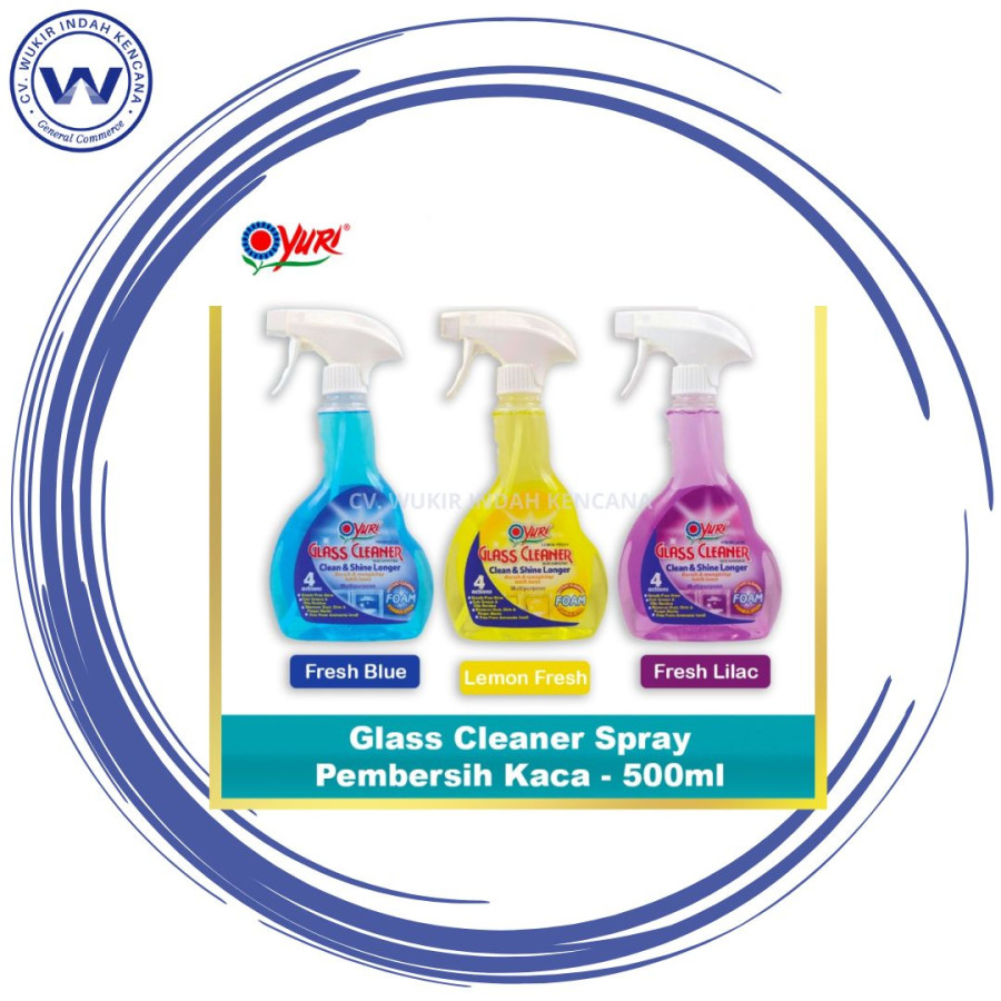 Yuri Glass Cleaner Cairan Pembersih Kaca Botol Spray - 500 ml