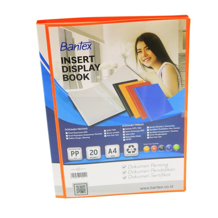 BANTEX Insert Clear Holder / Display Book PP A4 20 pockets - Mango - utama
