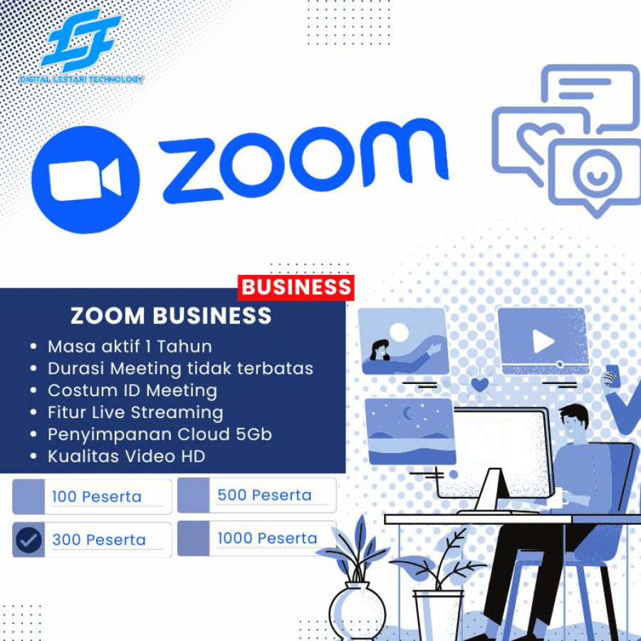 Zoom Meeting 300 Participant Licence Bussines 1 Tahun - utama