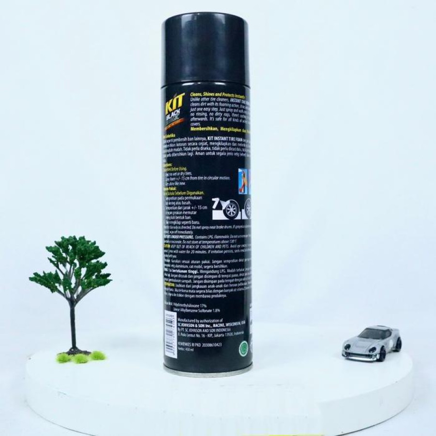 KIT BLACK MAGIC INSTANT TIRE GEL FOAM 450 ML AEROSOL SEMIR PENGKILAP BAN MOBIL 450ML - detail