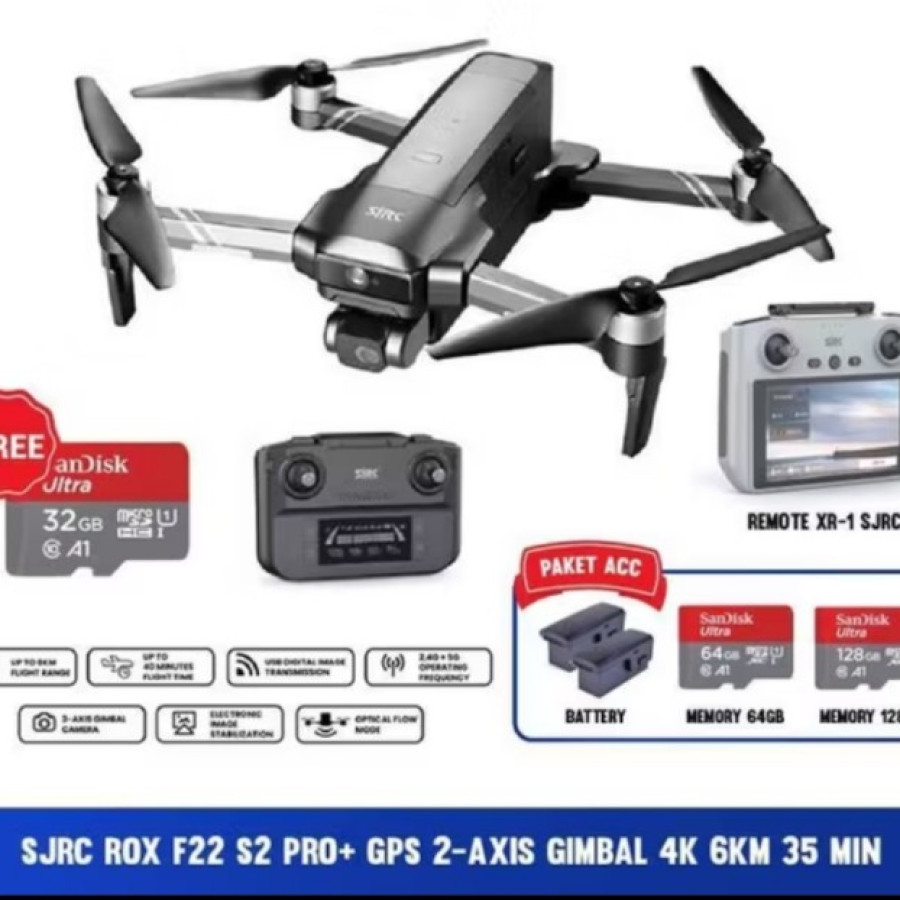 SJRC F22 S2 PRO DRONE kamera digital nirkabel Shoot and record - utama