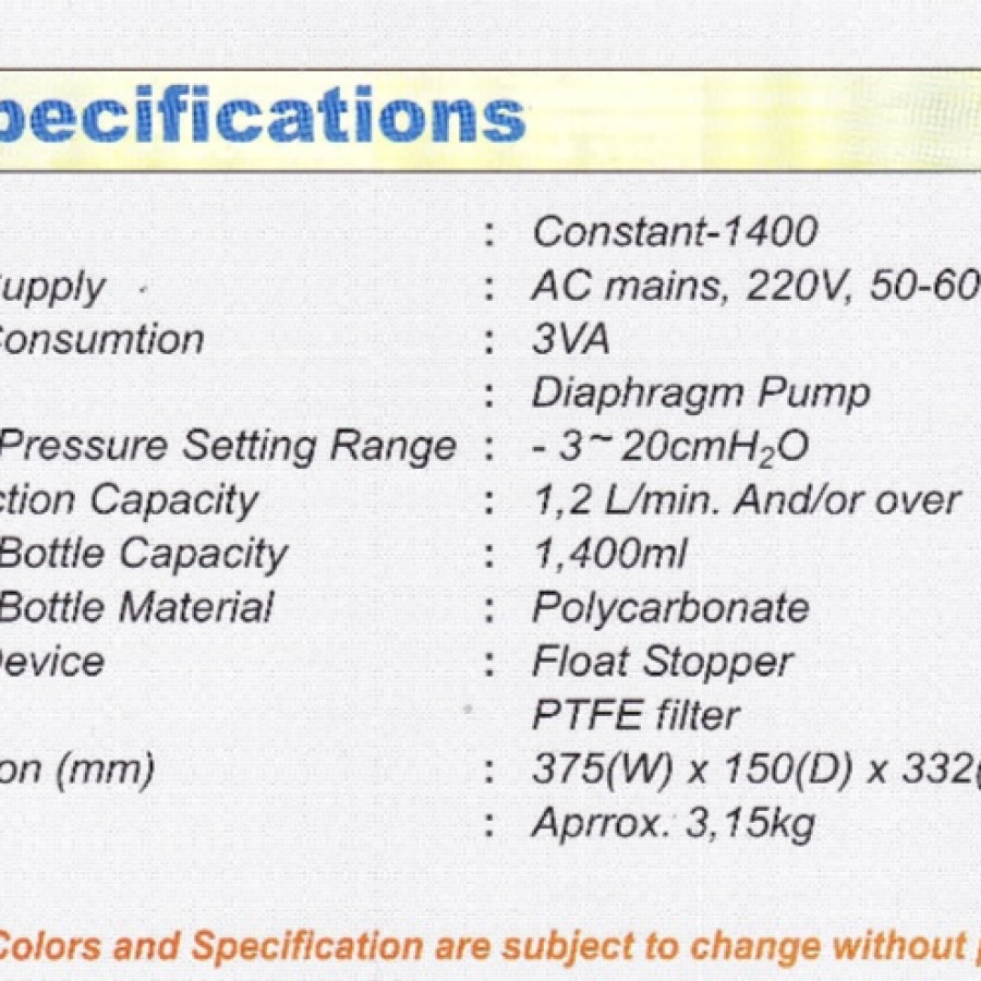 Low Pressure Constant Suction - detail