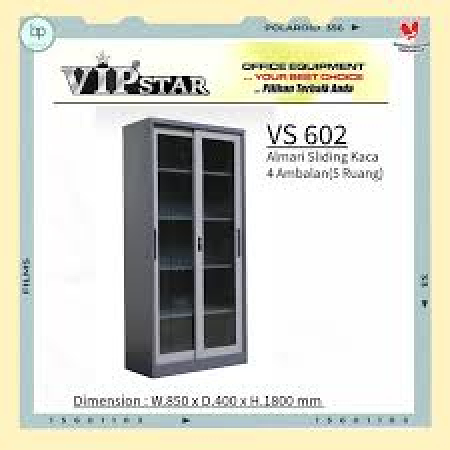 Lemari Besi Sliding Kaca VIP Star