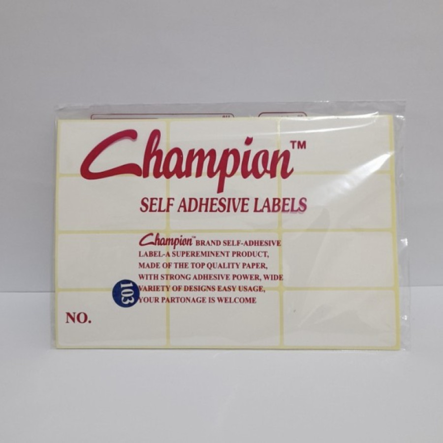 Kertas Label Champion No.103