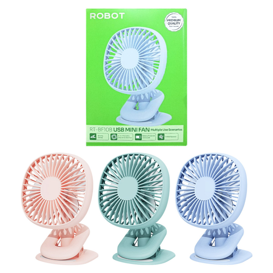 Mini Fan ROBOT RT-BF10BMini Fan Portable 3 Speed 2000mAh Pink