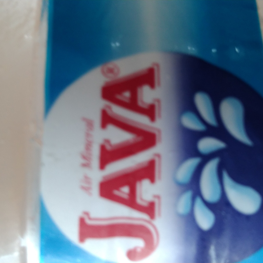 Air mineral botol 600 ml merk JAVA - depan