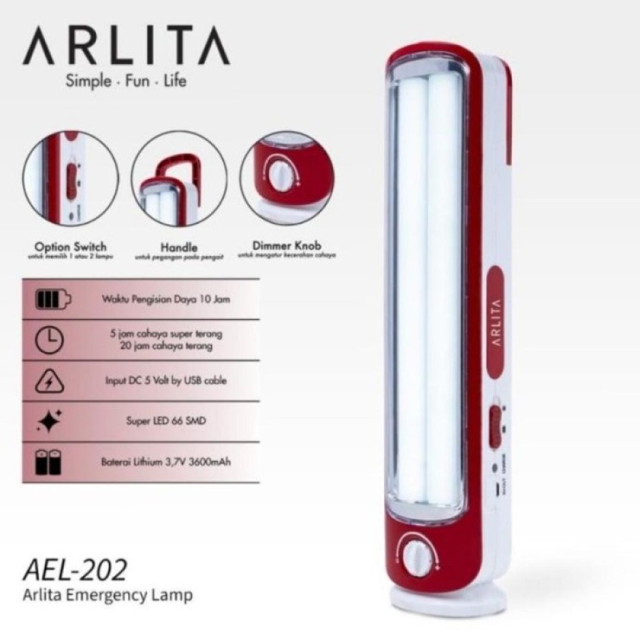 Lampu Emergency Arlita Emergency Lamp AEL-202
