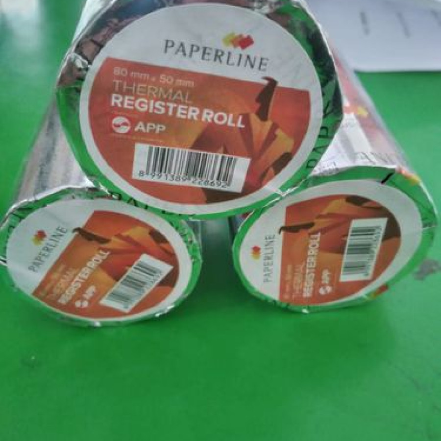 Kertas Termal 80x50x18 mm merk Paperline - depan
