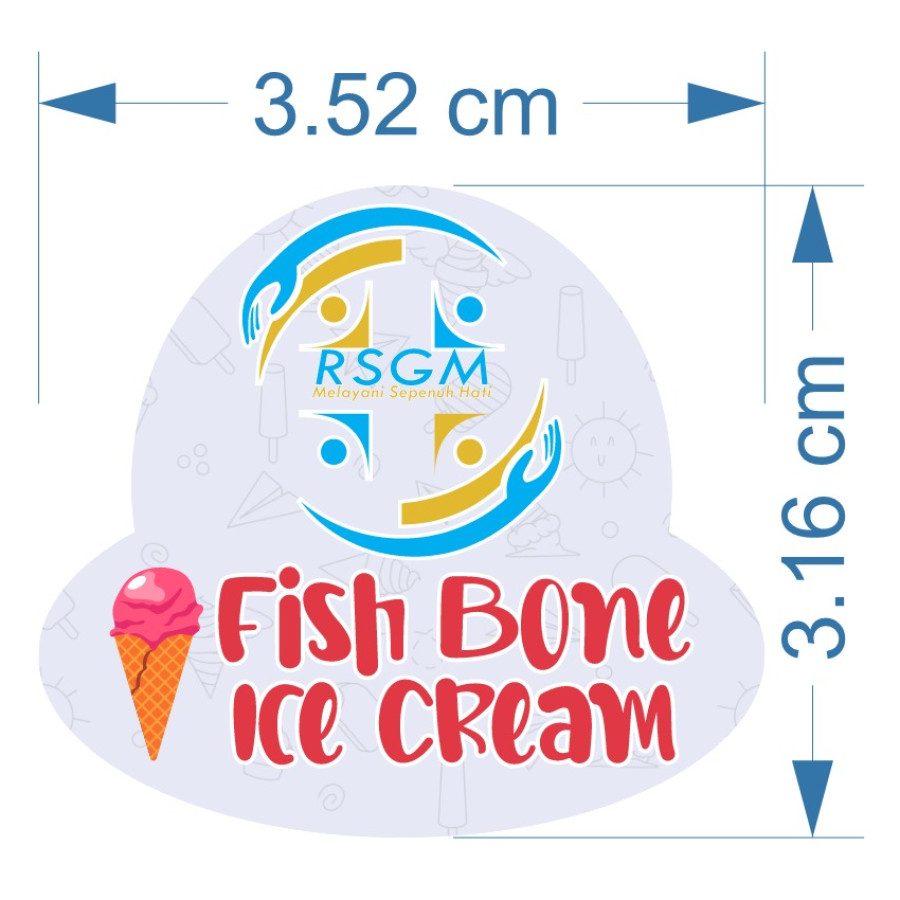 PRINT N CUT STICKER VINYL GLOSSY -> FISH BALL, FISH BONE - depan