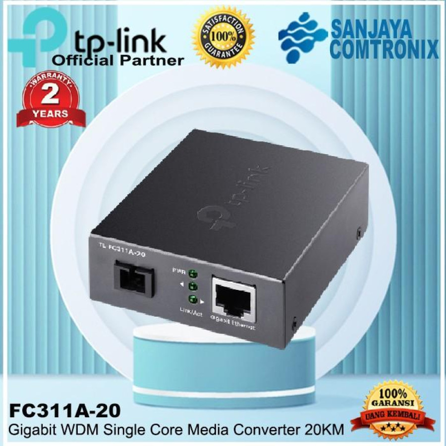 Media Converter  Merk TP-Link TL-FC311A-20 + FC311B-20 Gigabit WDM - FC311A-20
