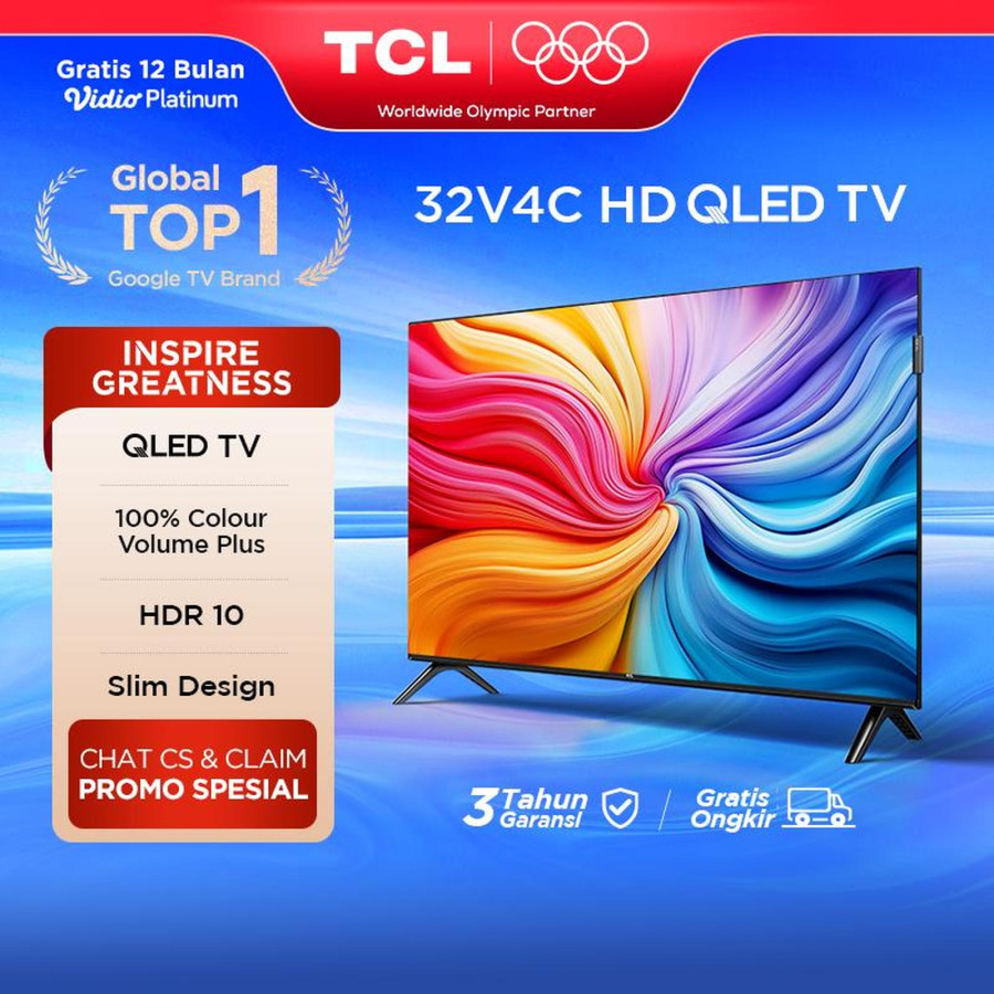TCL HD QLED Google TV 32 inch Model 32V4C