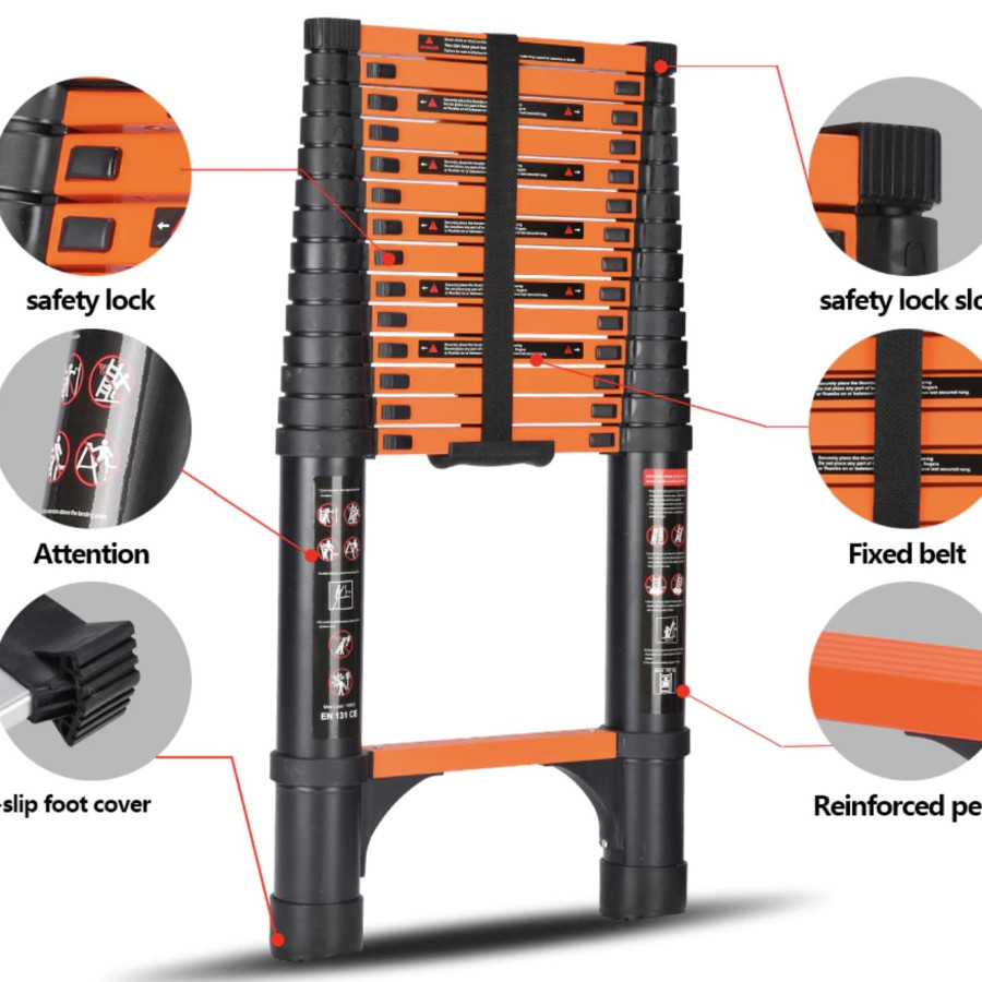 Tangga Teleskopik Single Ladder - depan