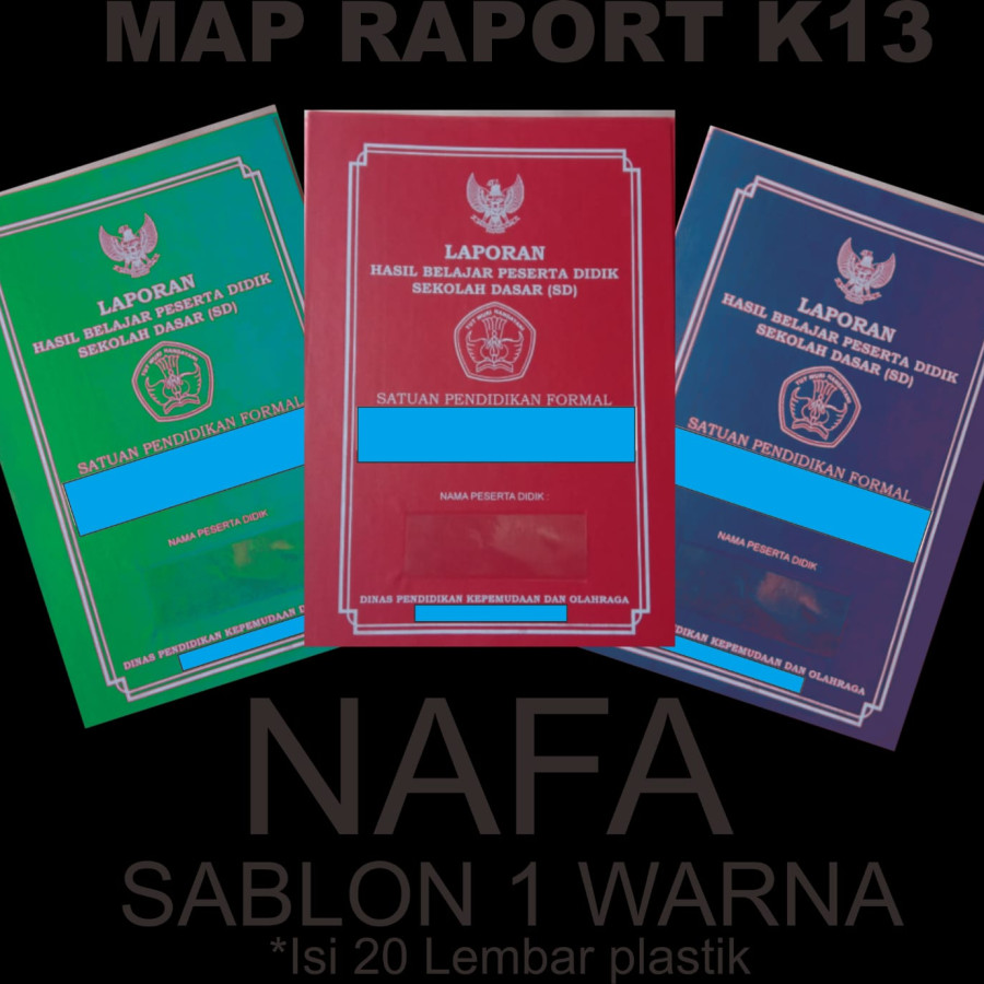 Map Rapot K13 NAFA isi 20 kantong plastik - depan