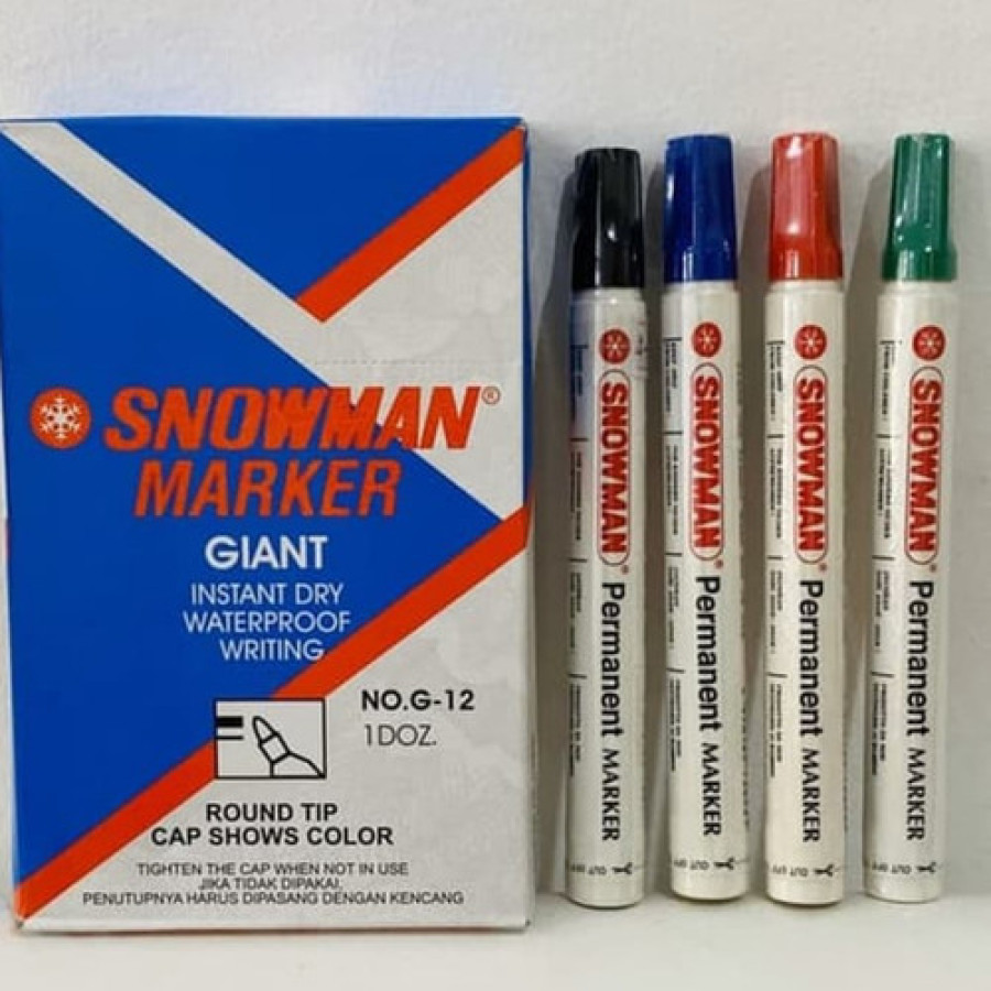 Spidol Permanen Snowman G12 Hitam