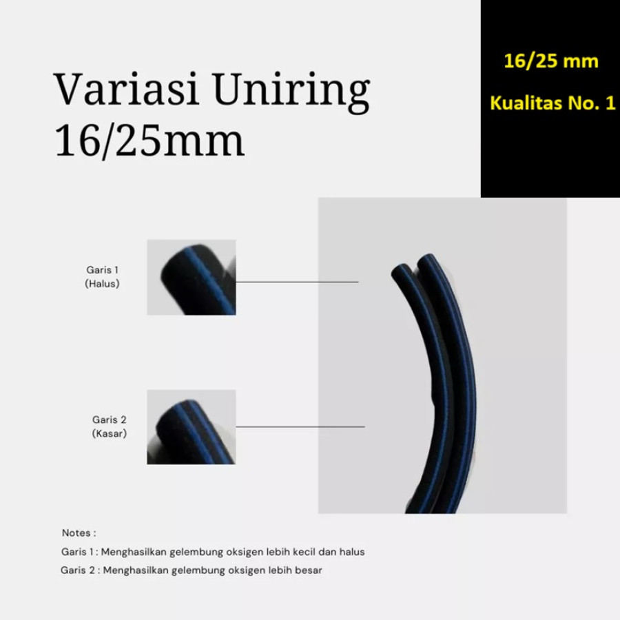 Selang Aerator Gelembung UNIRING KASAR - 16/25 mm - depan