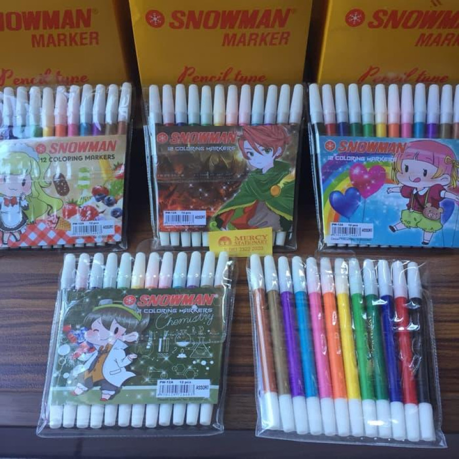 Spidol Warna  12 Warna Snowman