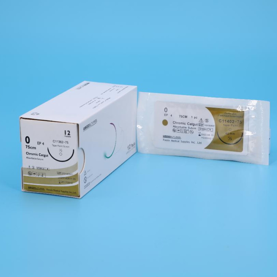 Chromic suture with nedlee