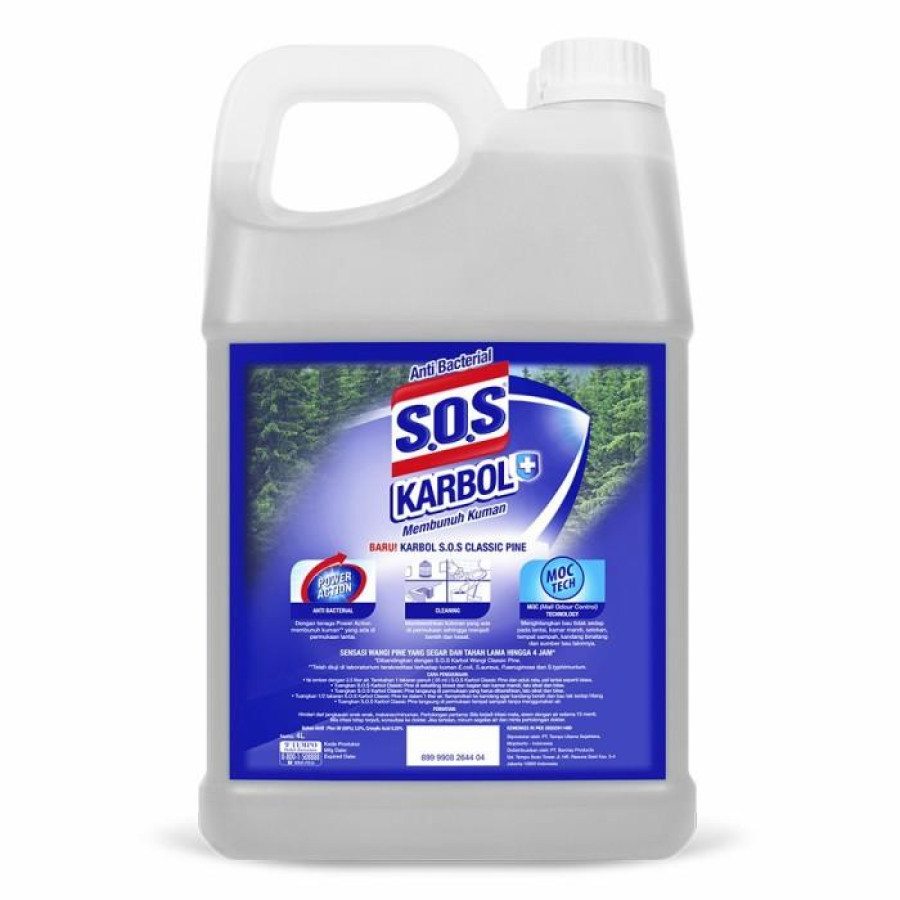 SOS Karbol Wangi Pembersih Lantai Anti Kuman - 4 Liter - depan