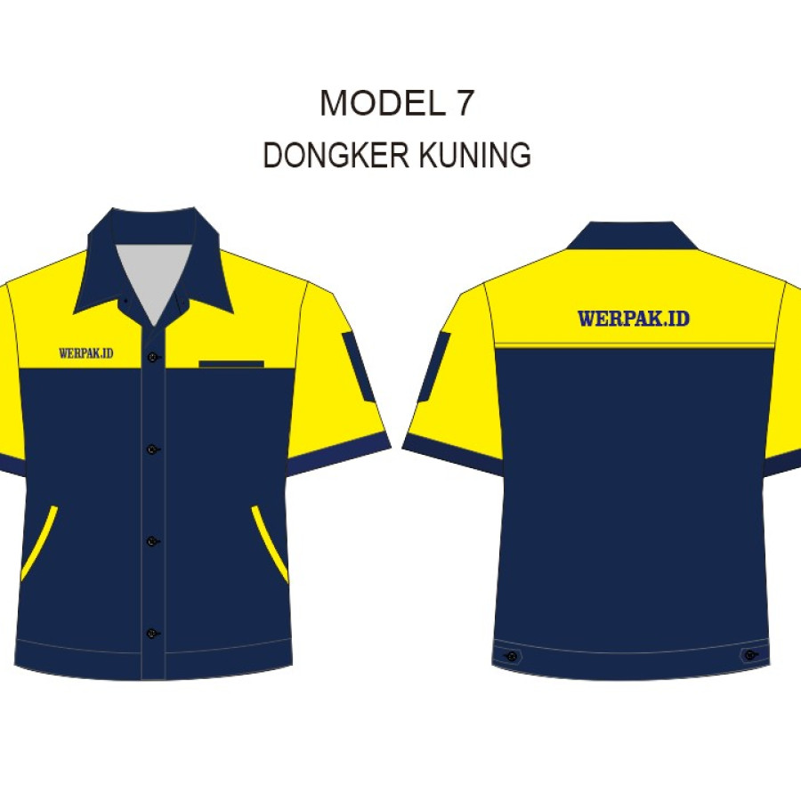 Baju Kerja Kain Drill Motif - utama
