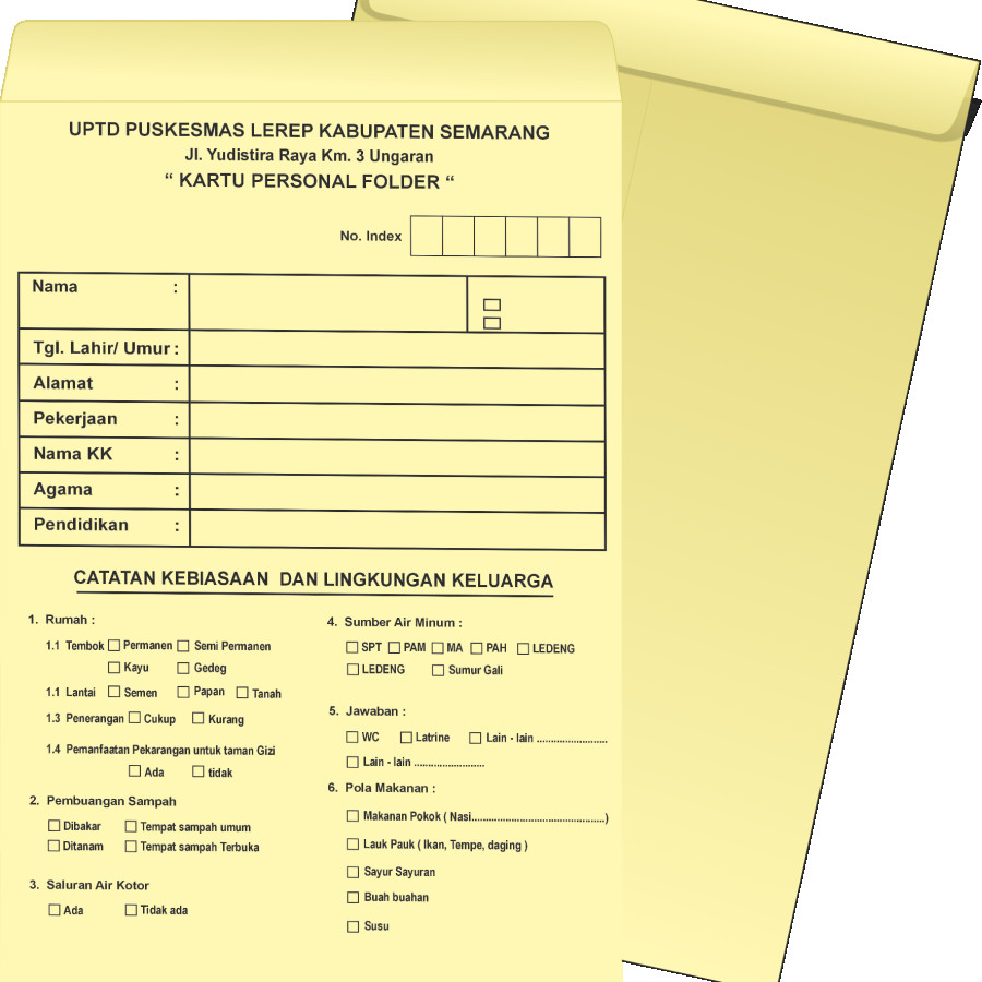 CETAK AMPLOP PERSONAL FOLDER