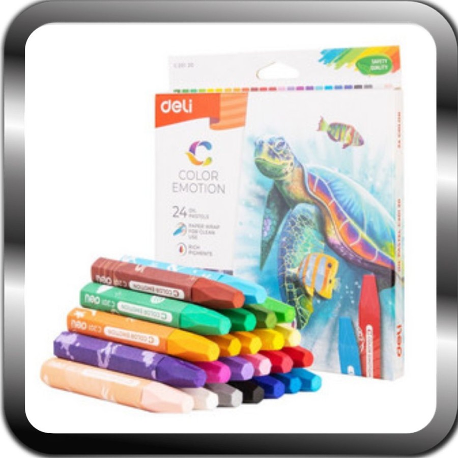 Crayon Pastel 24 colors (ASST.) Deli Oil
