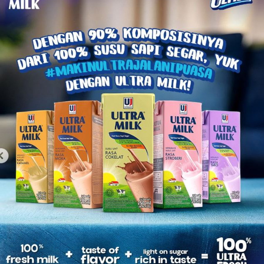 SUSU UHT MILKU / ULTRAMILK - 200 ML - samping