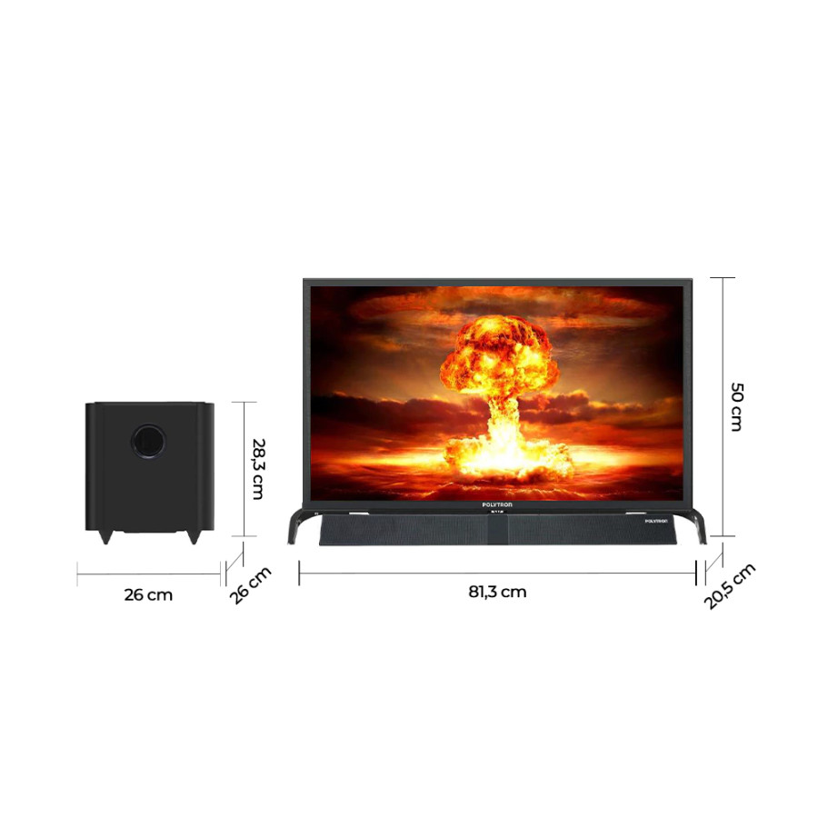 POLYTRON Cinemax Soundbar DIGITAL LED TV 32" PLD 32BV1558