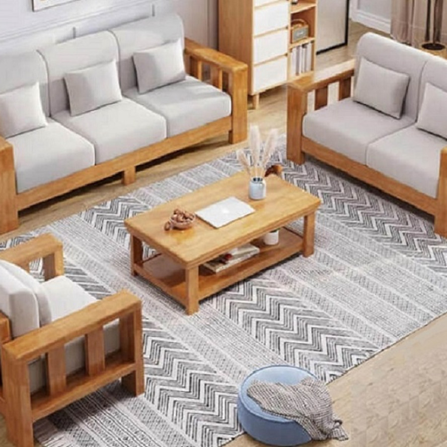 Kursi Tamu Jati Minimalis Modern Set 321 - samping