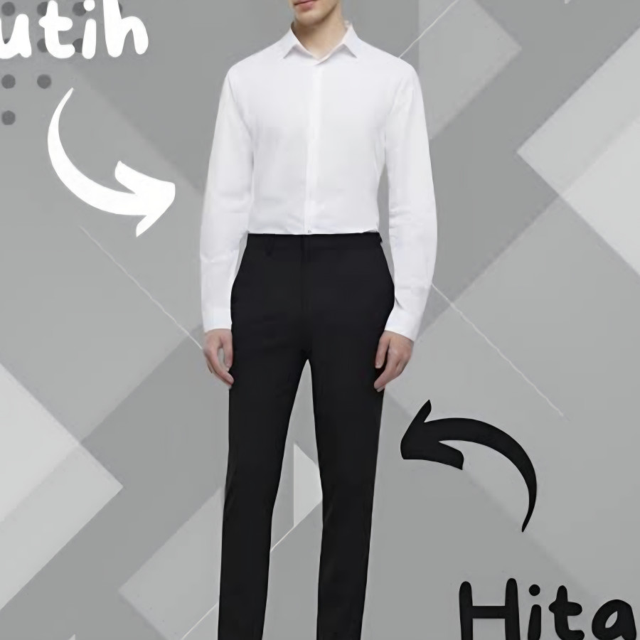 Baju  setelan hitam putih