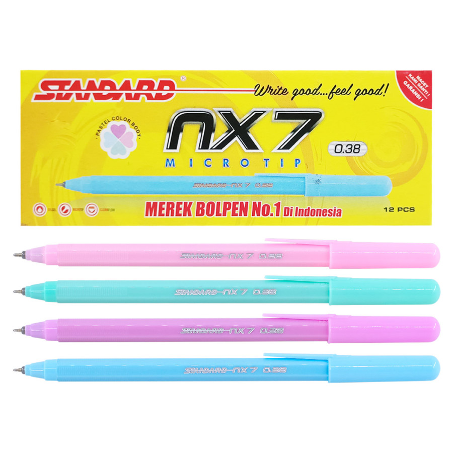 Ballpoint Standard NX-7 Microtip 0.38mm Pastel 12 PCS - utama