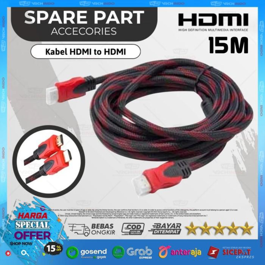 VRCHINDO Kabel HDMI Panjang 15 MEter - depan