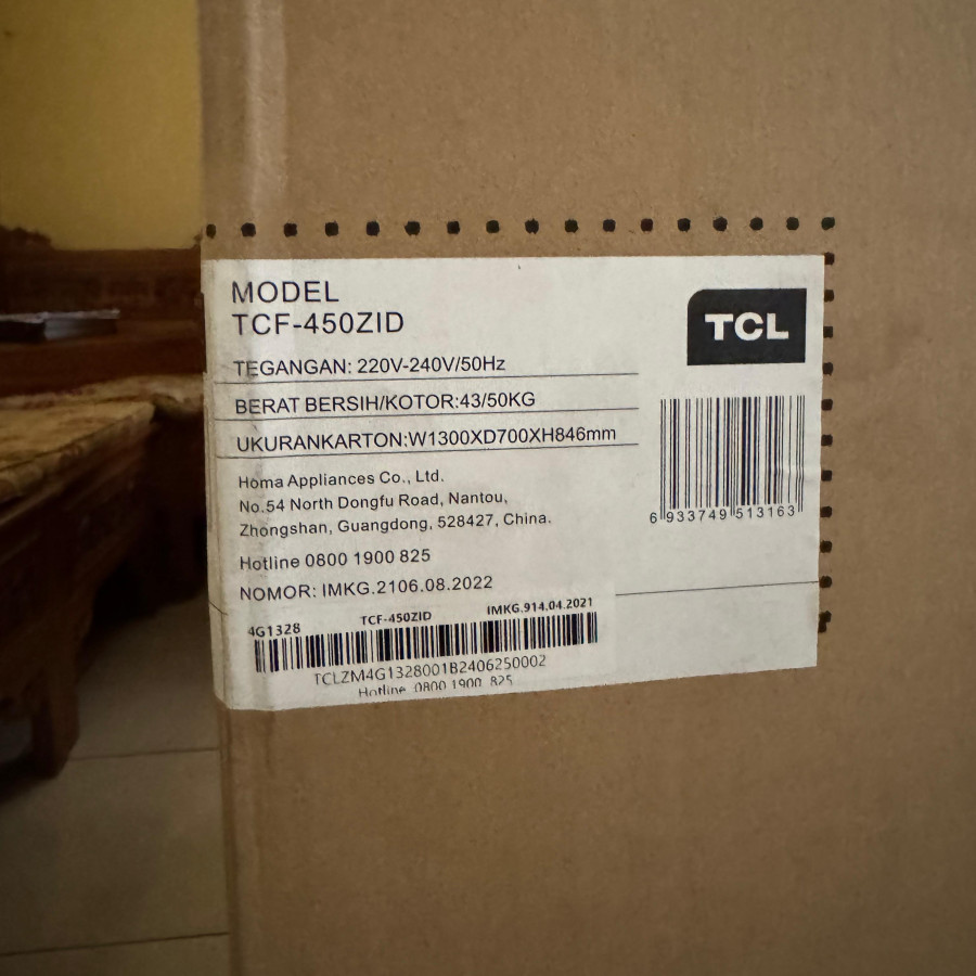 Freezer Pendingin TCL  TCF-450ZID - samping