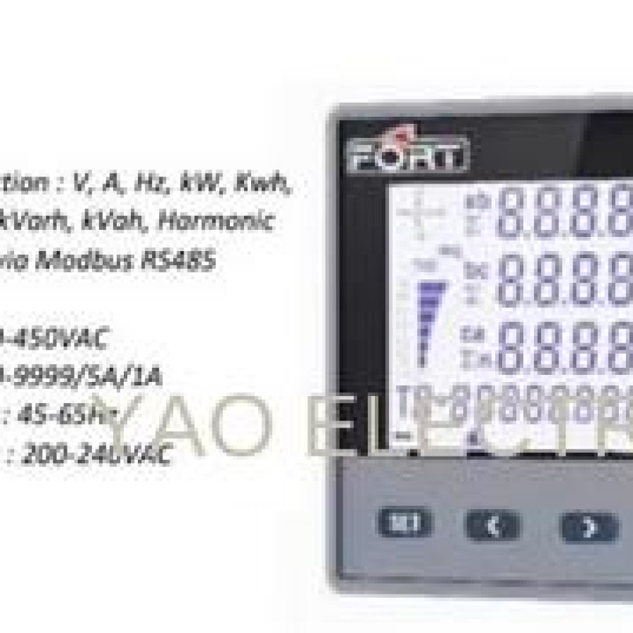 Fort 3phase Digital MultiMeter LCD Digital Multimeter/ Powermeter - depan