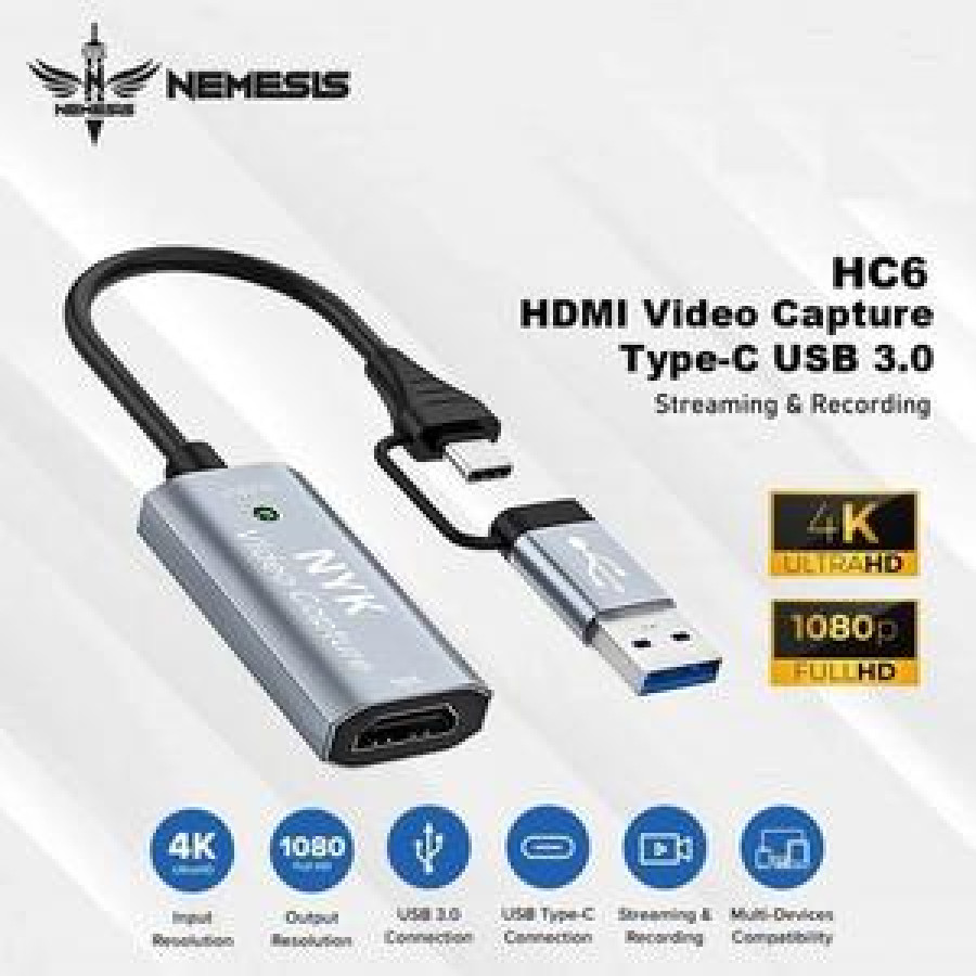 NYK HC6 HDMI Video Capture Type C USB 3.0