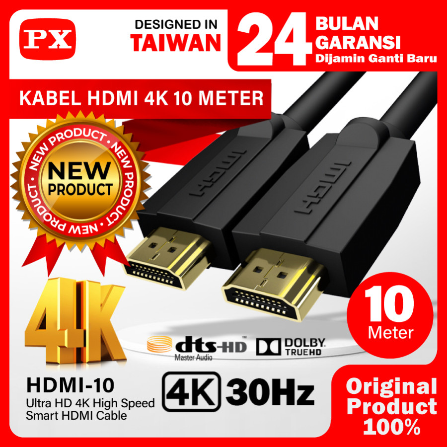 Kabel HDMI 4K Ultra HD HDR ARC High Speed  10 Meter PX HDMI-10