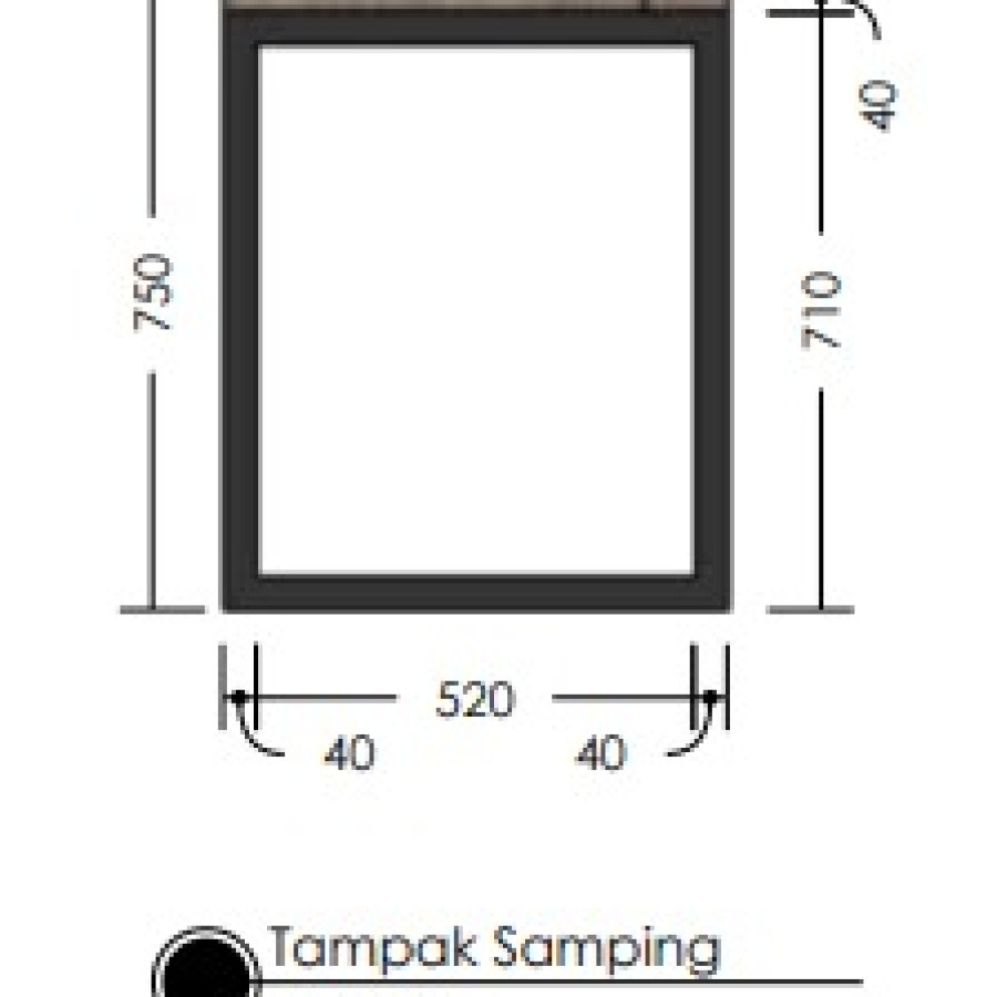 Meja Kerja - samping