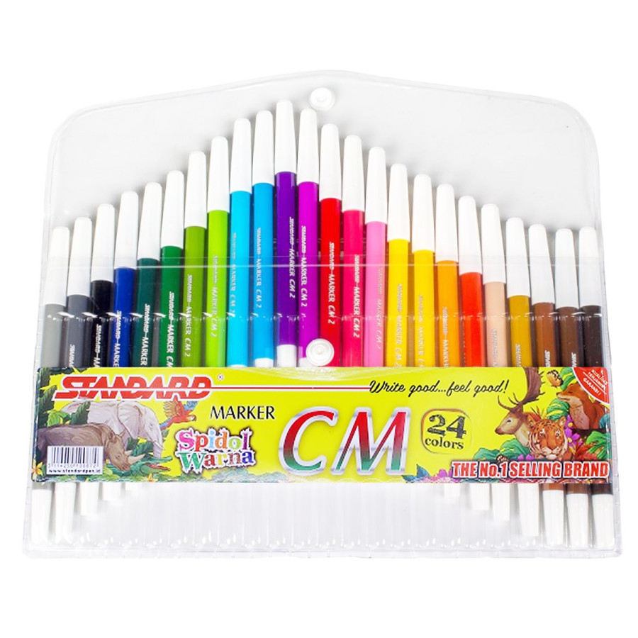 Spidol Warna Warni Alat Melukis STANDARD CM-2 Isi 24 Warna - depan