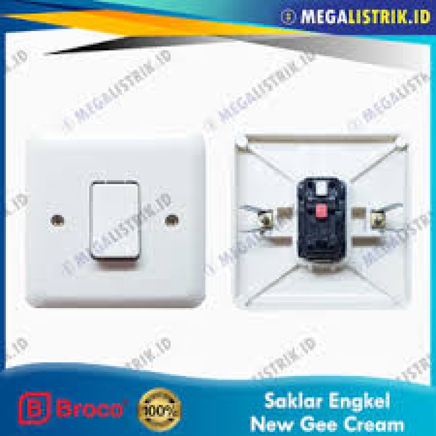 Saklar Tukar 10A BROCO SAKLAR ENGKEL HOTEL NEW GEE INBOW CREAM 5163-11