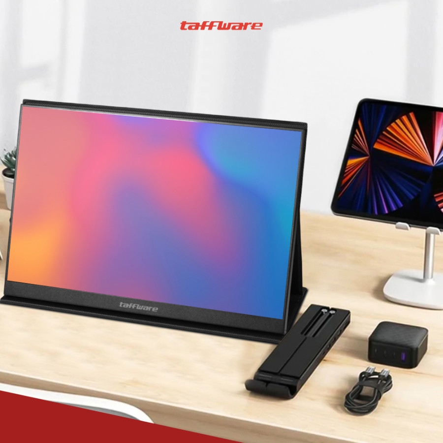 Taffware Portable Monitor IPS 16 Inch IPS FHD 60Hz Without Touchscreen - 1600XTS - Black - depan