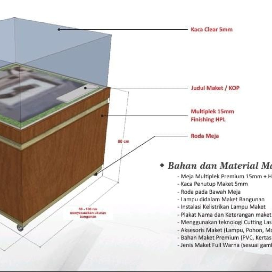Jasa Pembuatan Maket Kawasan/Maket Gedung dengan skala 1:100 / 1:200 Custom - depan