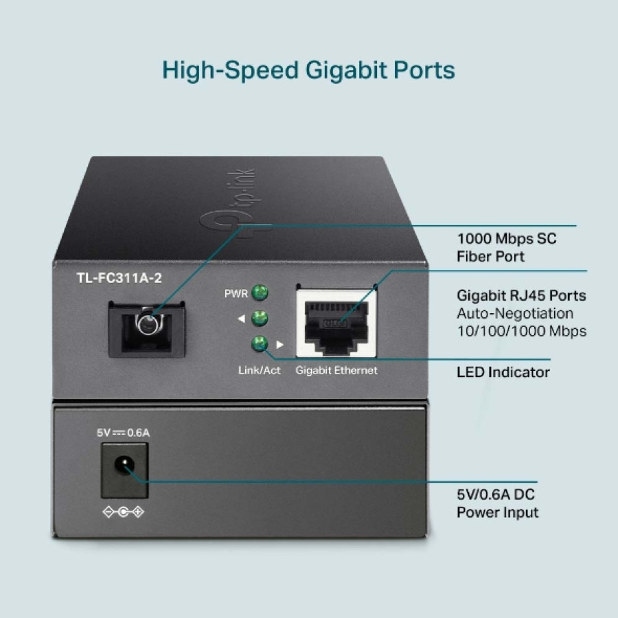 MEDIA CONVERTER FIBER OPTIK KE GIGABIT RJ45 1 PASANG - utama