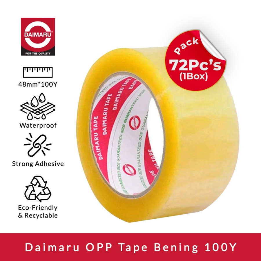 Lakban Bening Spesifikasi : Uk. 48 Mm 100 Yards Merk: Daimaru