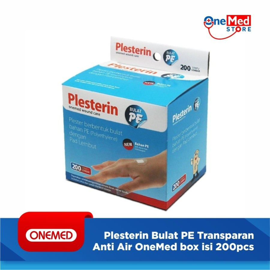 Plesterin Bulat PE Transparan Anti Air OneMed box isi 200pcs