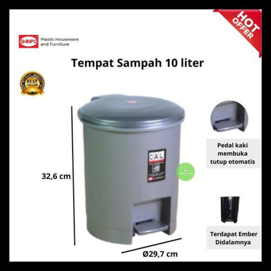 Shimpo 10L - Tempat sampah injak