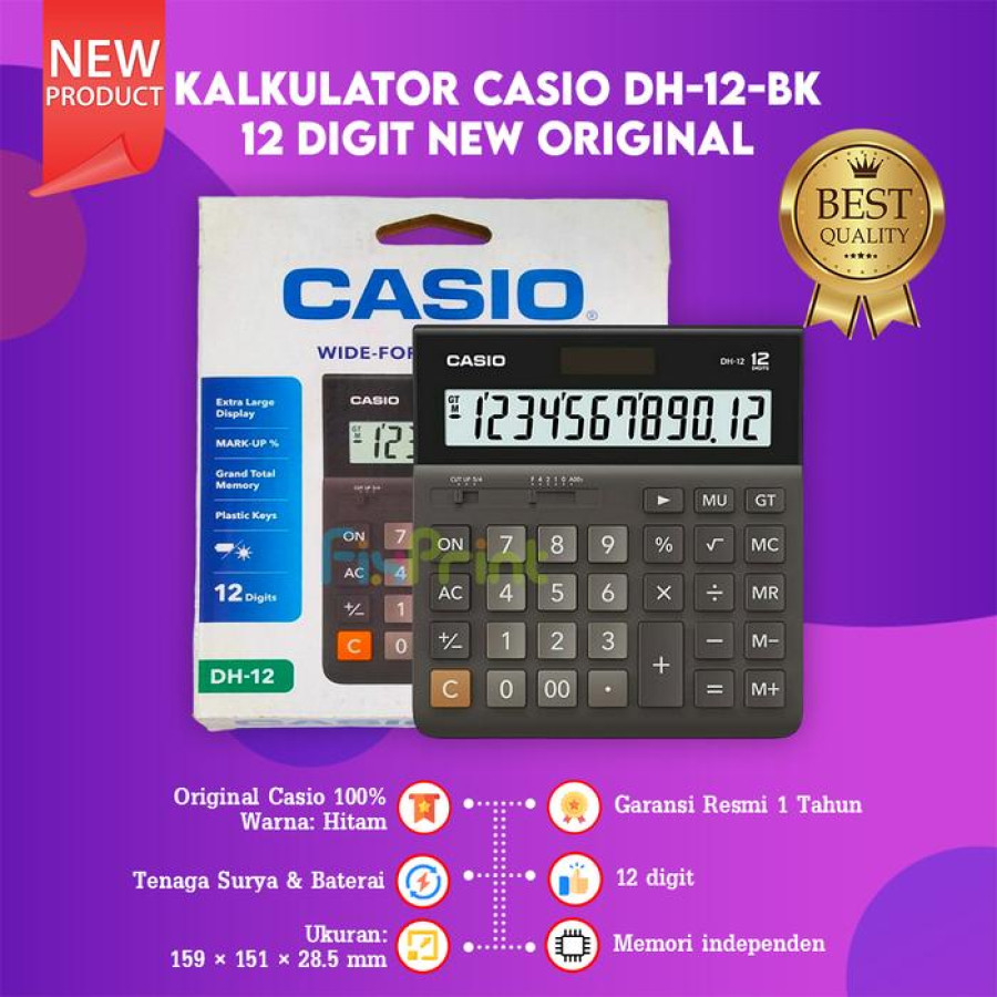 Kalkulator 12 Digit Casio - samping