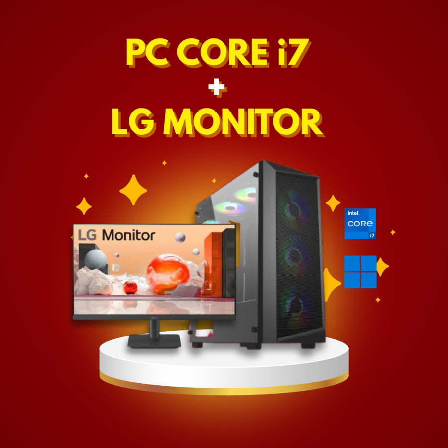 PC Non MERK CORE i7 Gen 12 DENGAN LG MONITOR - utama