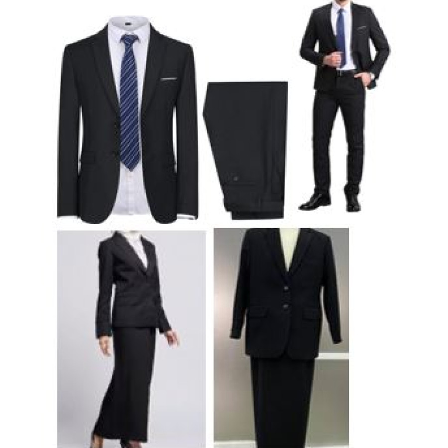 Setelan Jas Wool Premium (Hitam) - depan