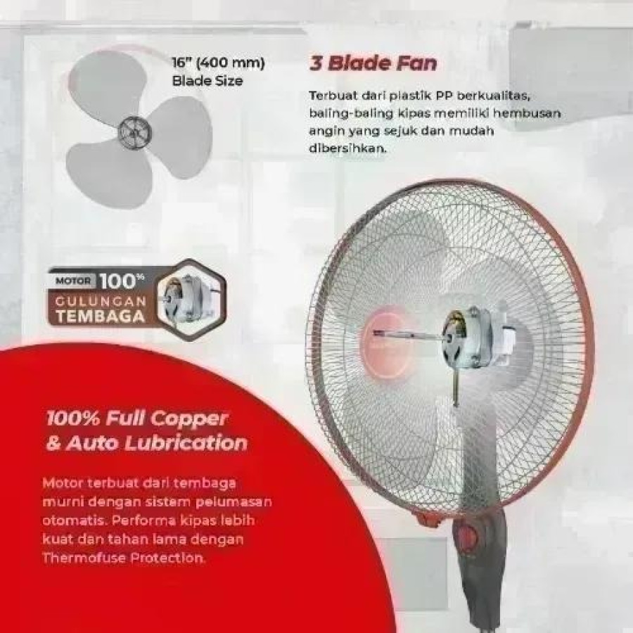 Kipas Angin Maspion EX-1611 SX STAND FAN - depan