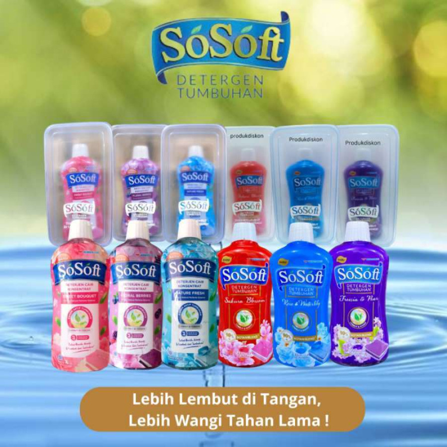 SoSoft Deterjen Cair Konsentrat Botol 750ML - utama